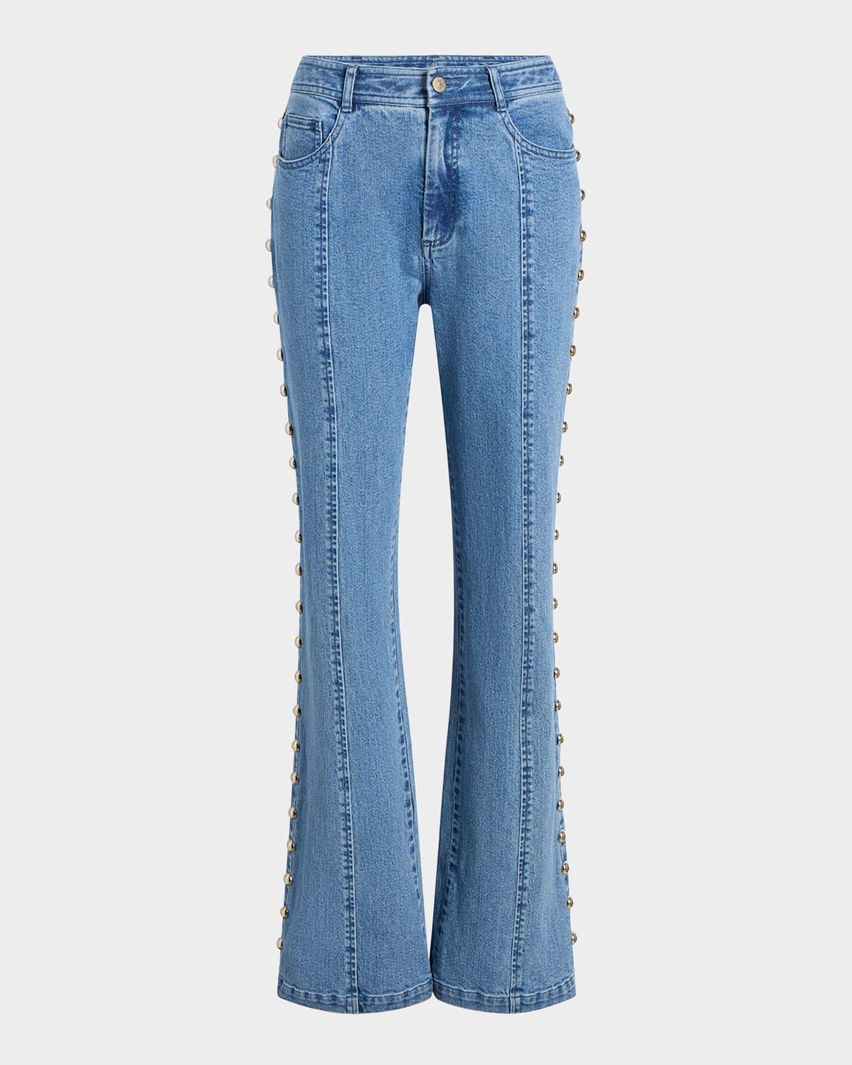 shailene studded flare jeans