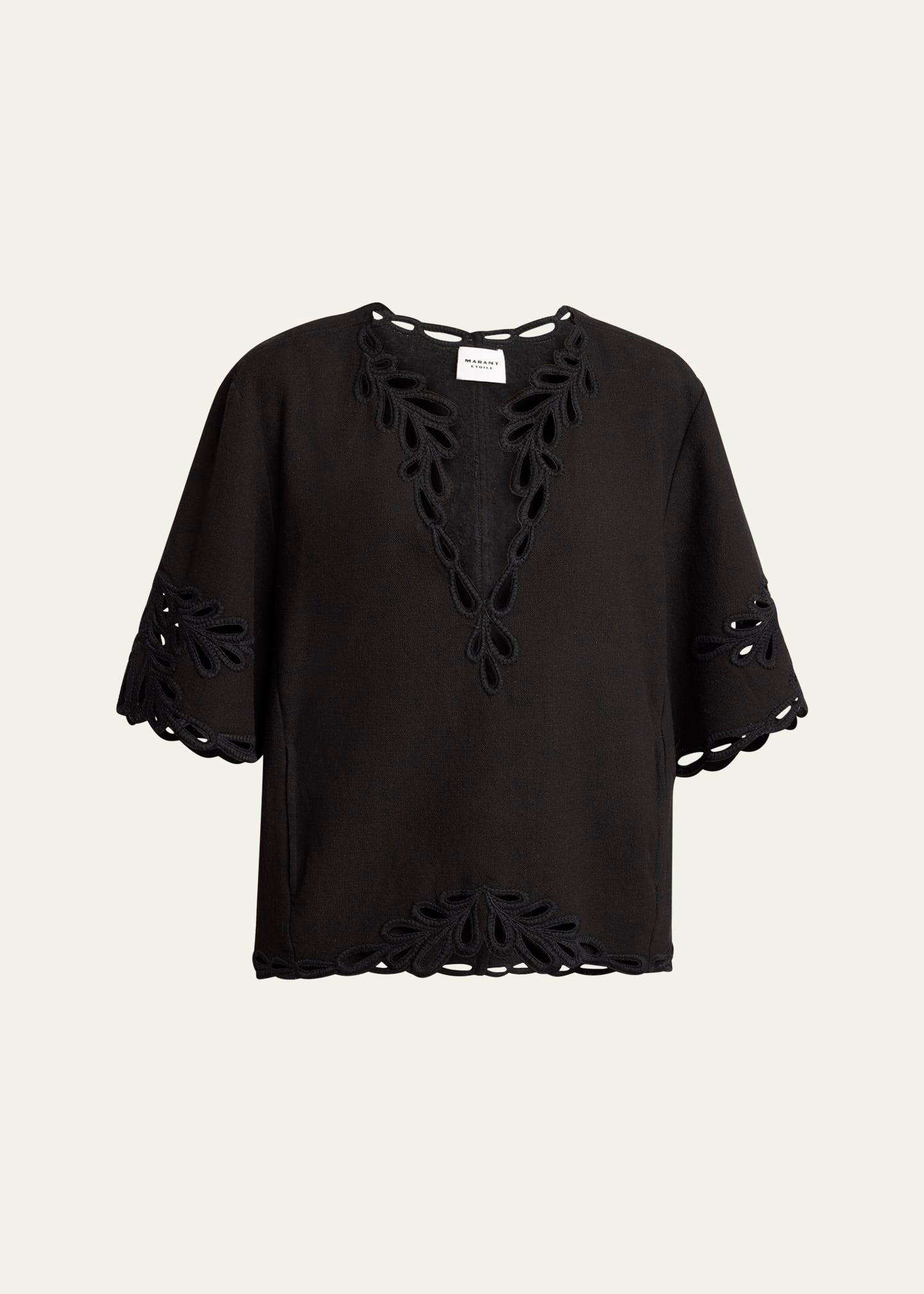 shana embroidered short-sleeve top