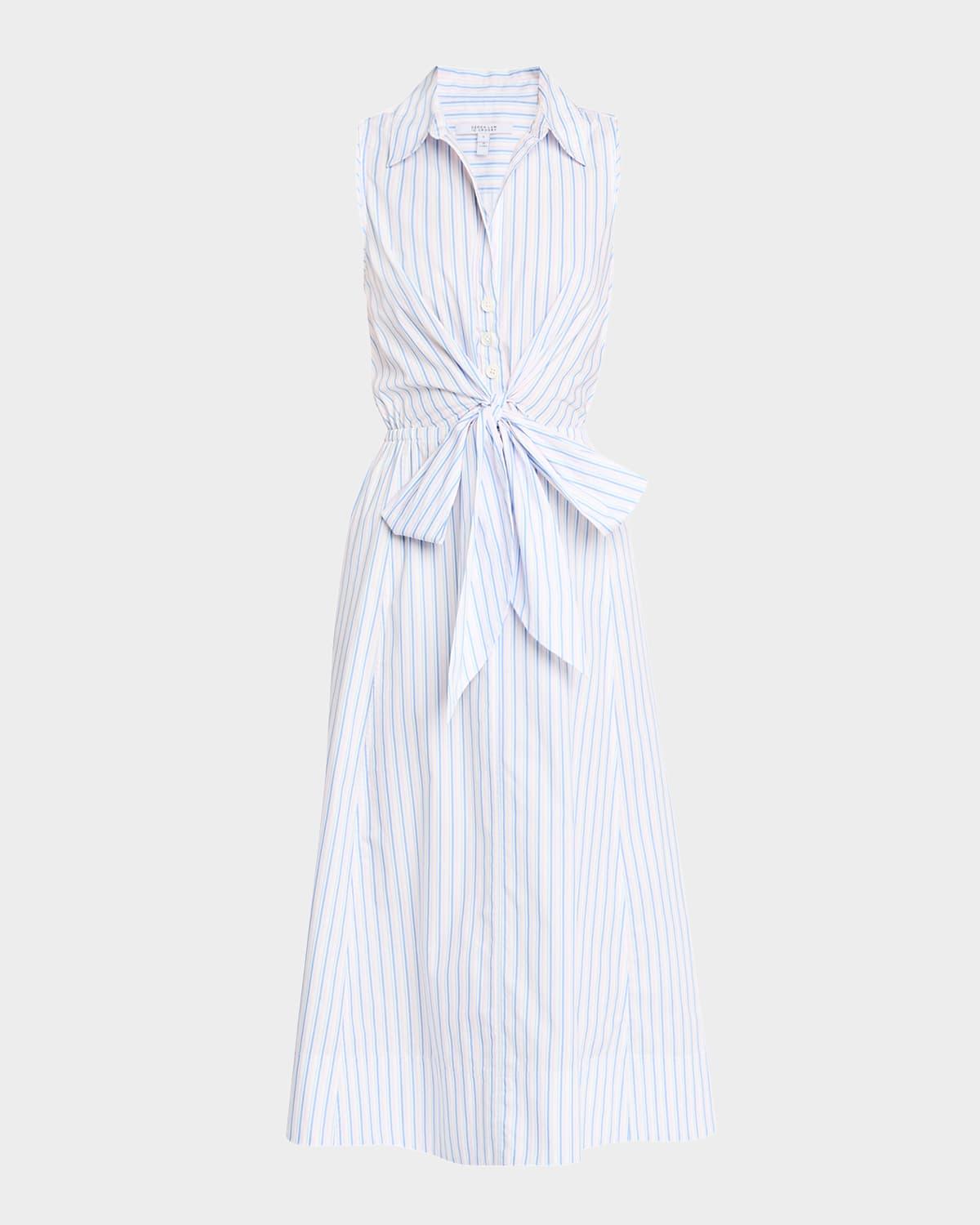 shanaya striped wrap dress