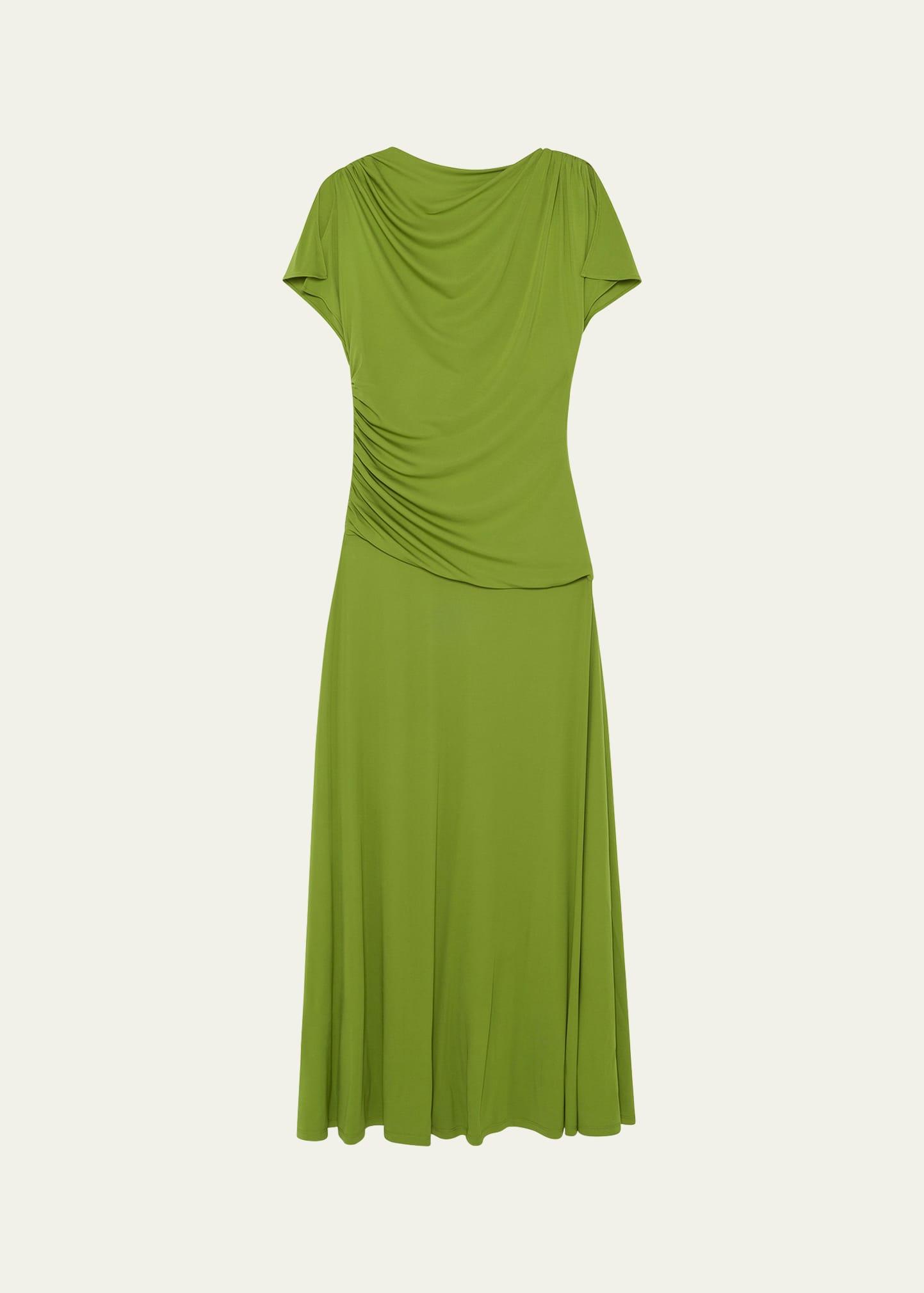 shanelle draped jersey midi dress