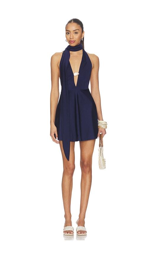 shani shemer amaya mini dress in navy.