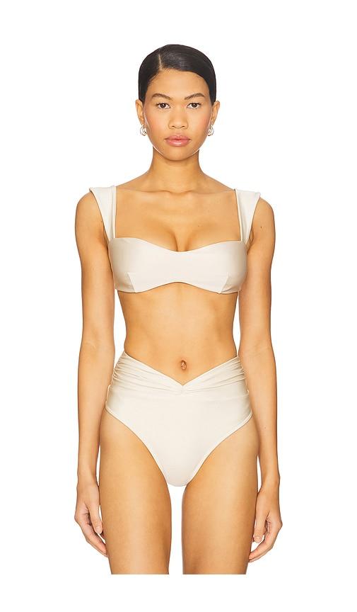 shani shemer aster bikini top in cream.