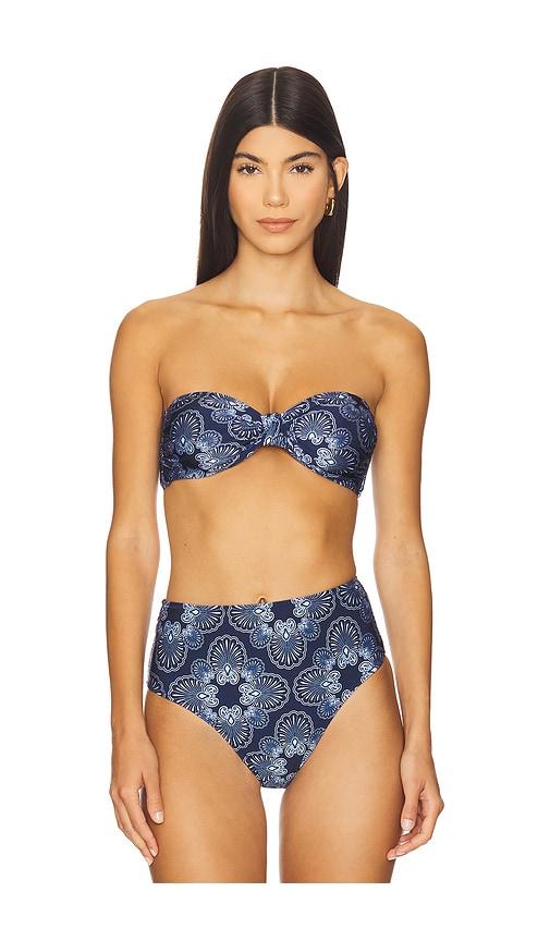 shani shemer barbara bikini top in blue.