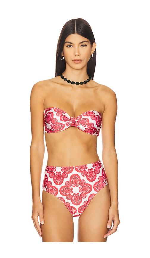 shani shemer barbara bikini top in red.