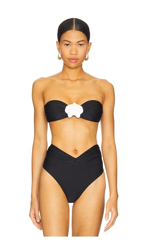 shani shemer callisto bikini top in black.