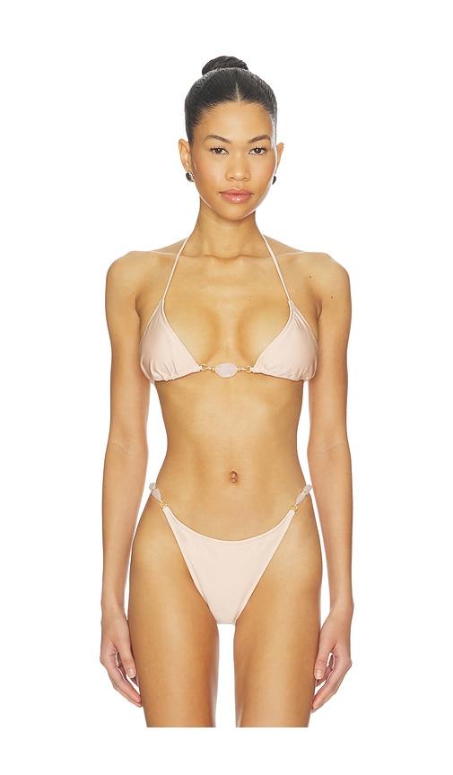 shani shemer elysia bikini top in pink.