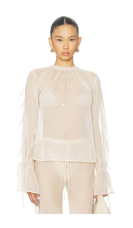 shani shemer jeanie blouse in beige.