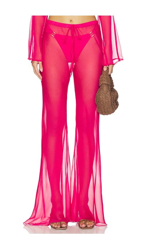 shani shemer kairo wide leg pants in fuchsia.