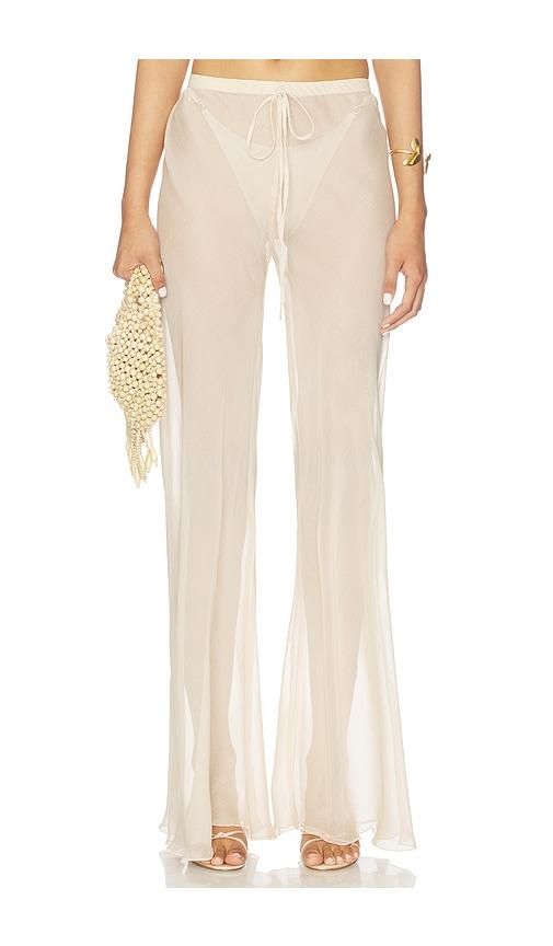 shani shemer kairo wide leg pants in metallic neutral.