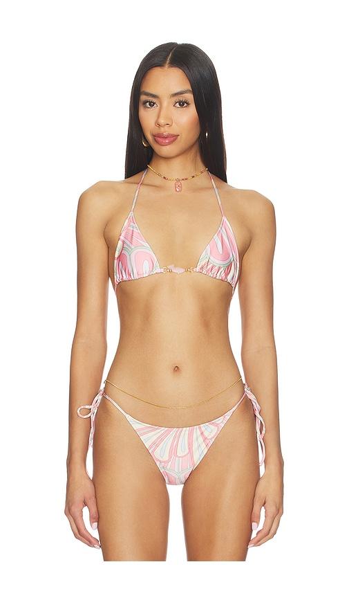 shani shemer lenora bikini top in pink.