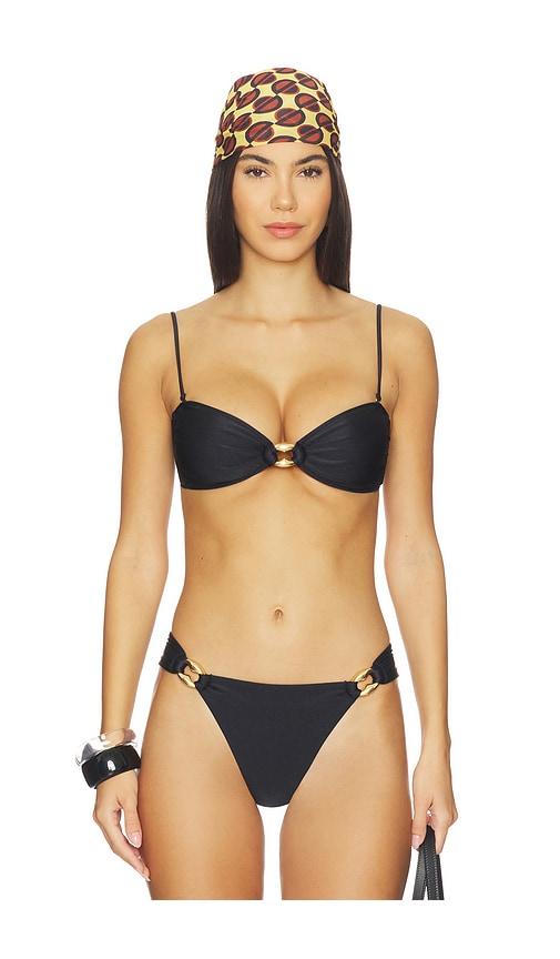 shani shemer nyx bandeau bikini top in black.