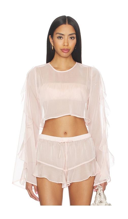 shani shemer thoma cropped shirt in rose.