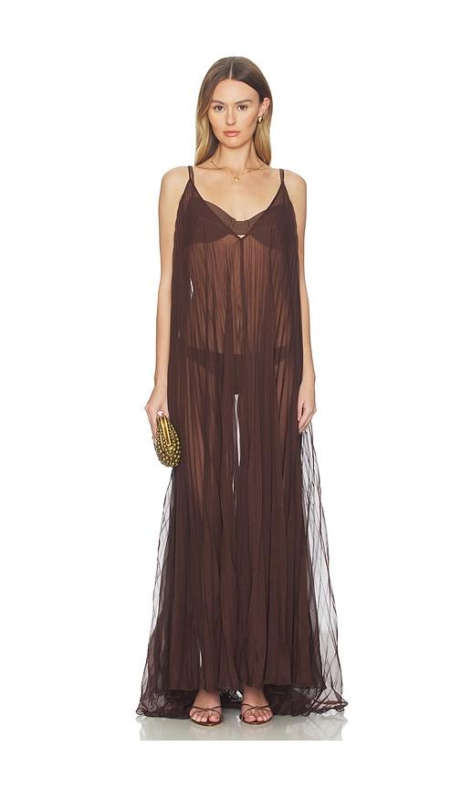 shani shemer uma maxi dress in chocolate.
