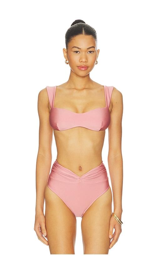 shani shemer x revolve aster bikini top in pink.