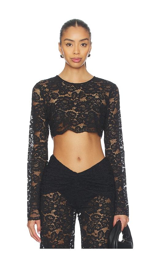 shani shemer x revolve ella crop top in black.