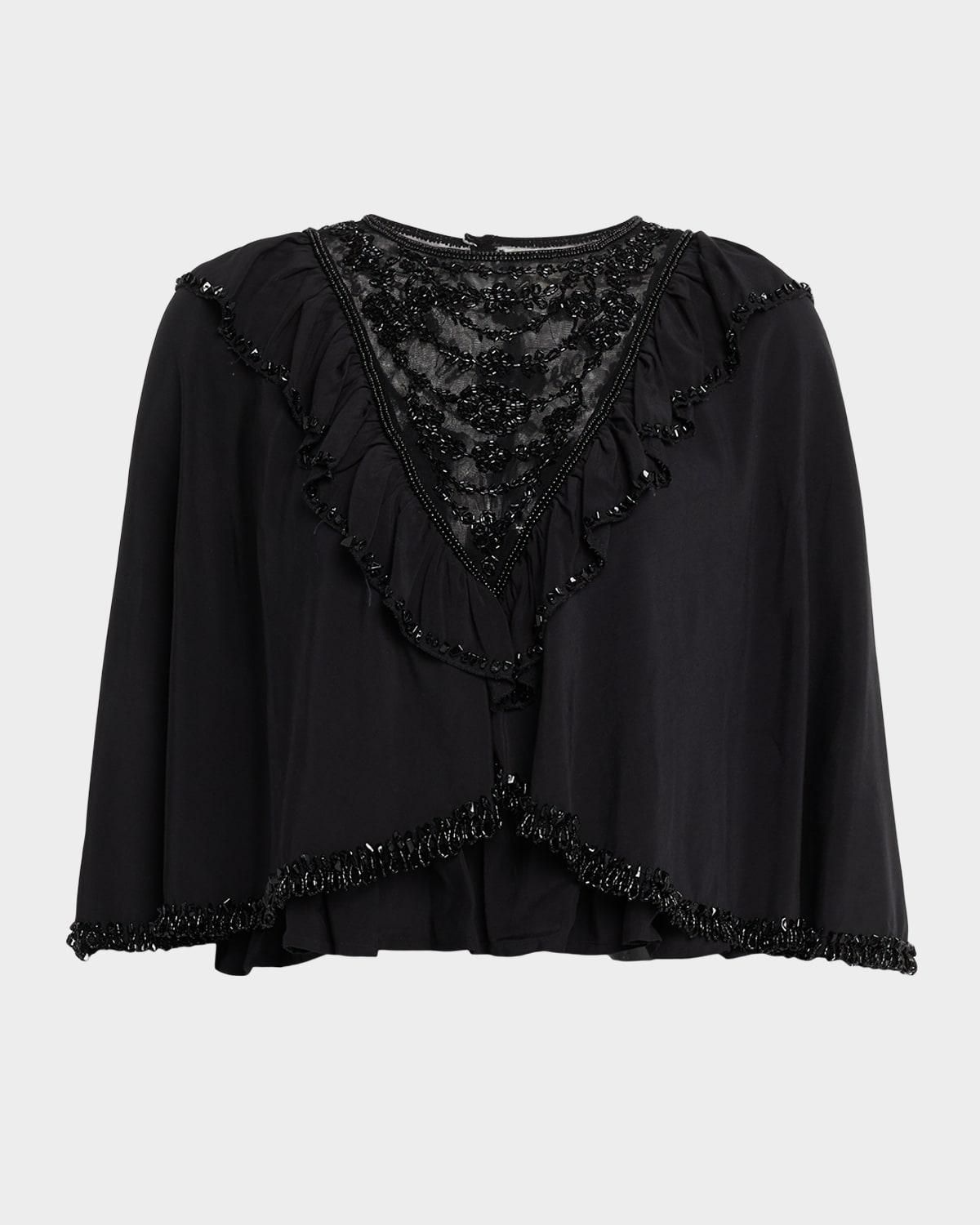 shanna beaded lace cropped blouse