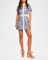 shannon embroidered chambray mini dress