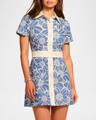 shannon embroidered chambray mini dress