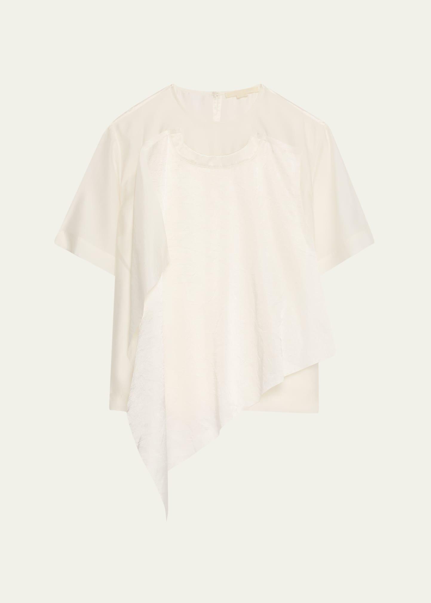 shantung and crinkled satin t-shirt