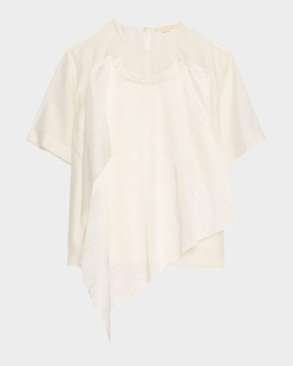 shantung and crinkled satin t-shirt