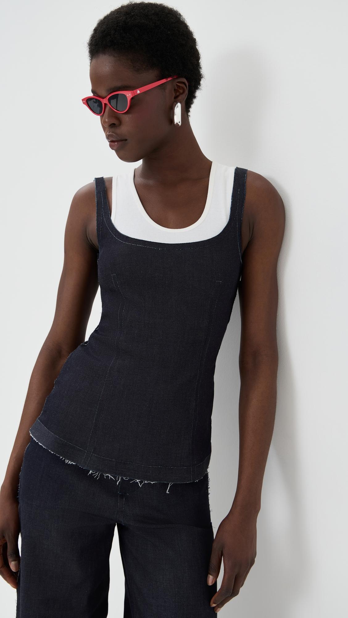 shaped top with straps