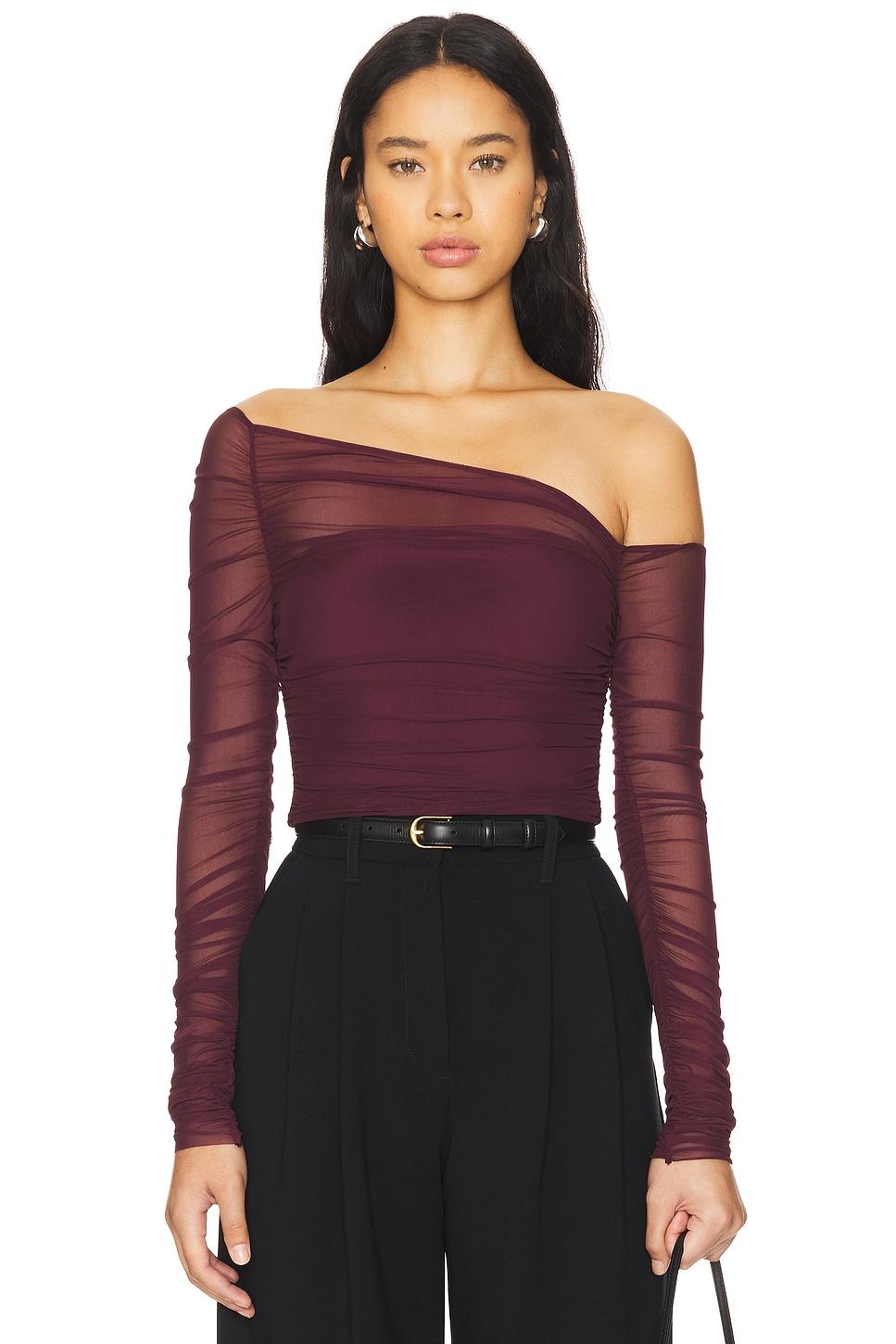 shauna asymetric mesh top