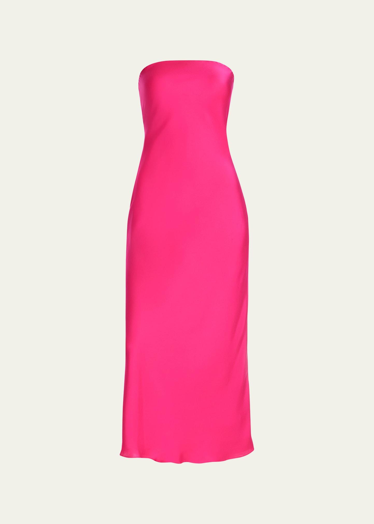 shauna strapless cowl-back midi dress