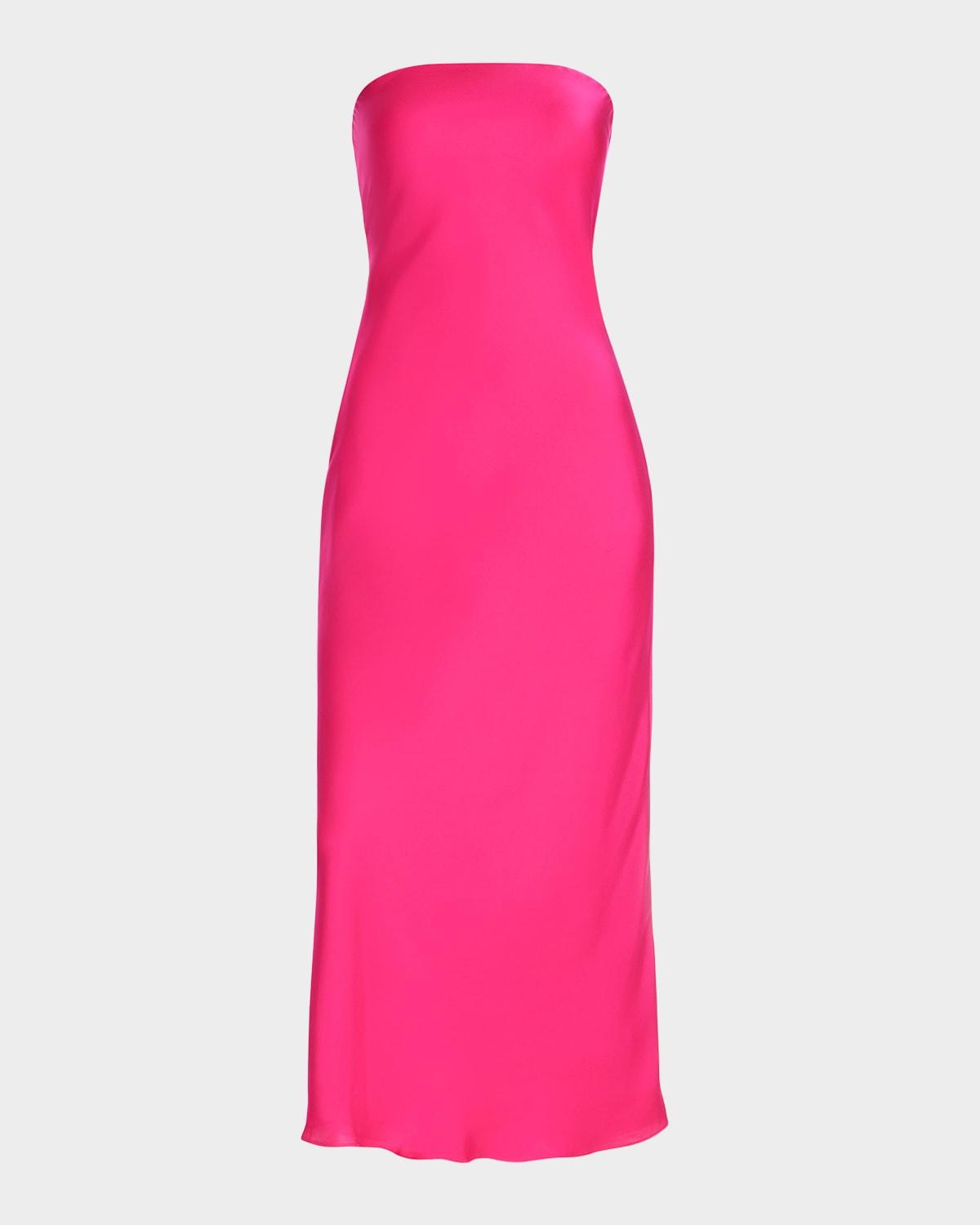 shauna strapless cowl-back midi dress