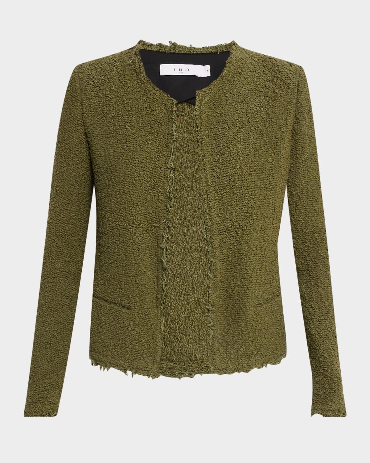 shavani open-front boucle jacket