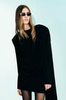 shawl-detail draped dress