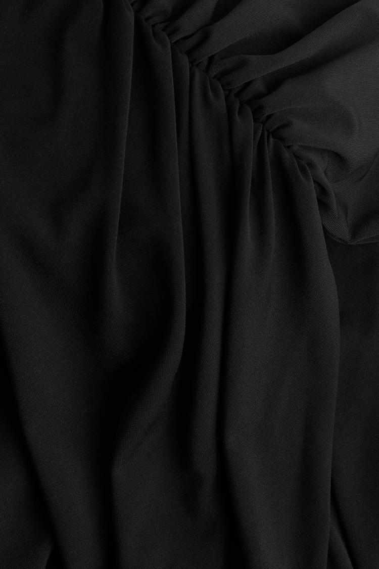 shawl-detail draped dress