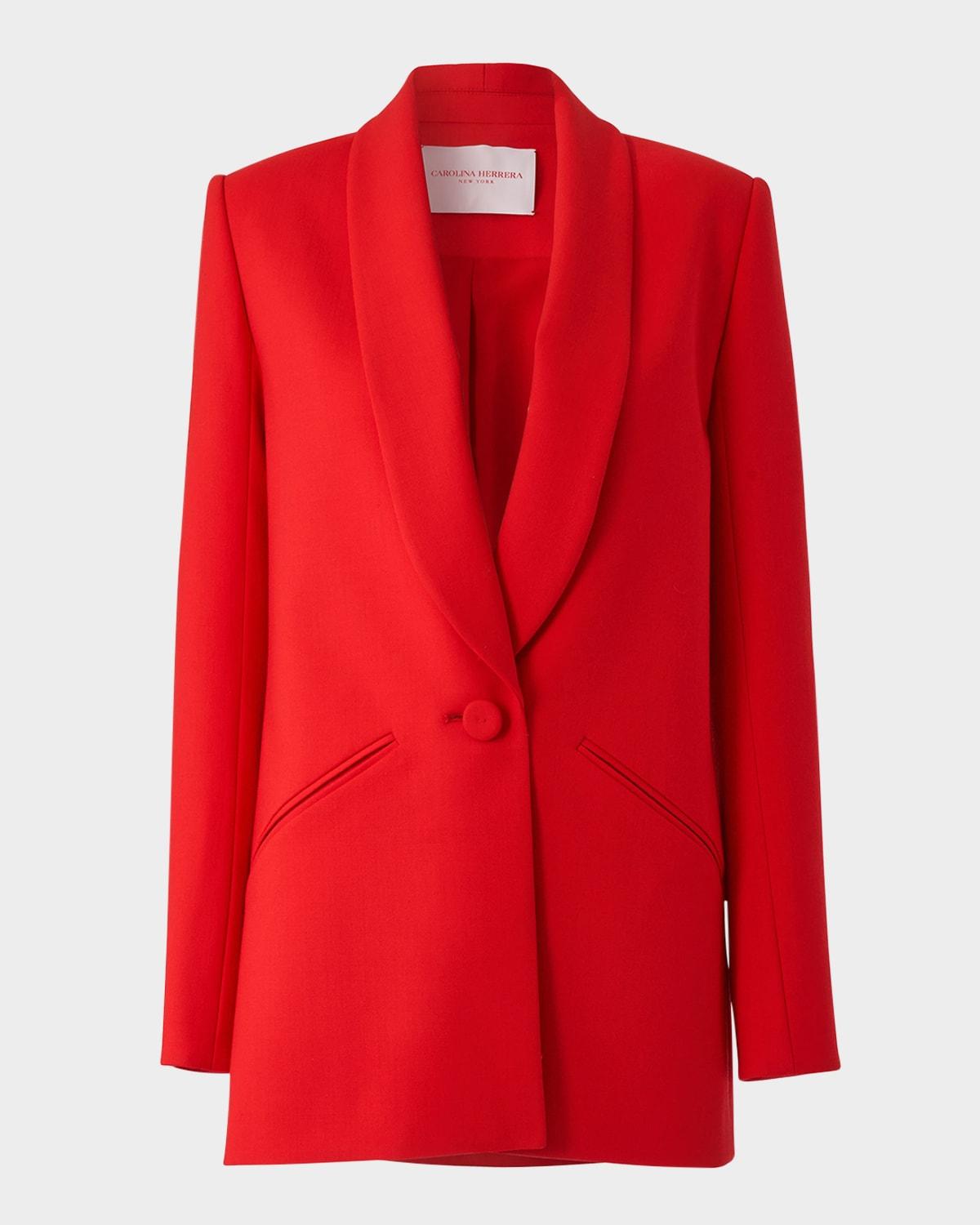 shawl-lapel single-breasted jacket