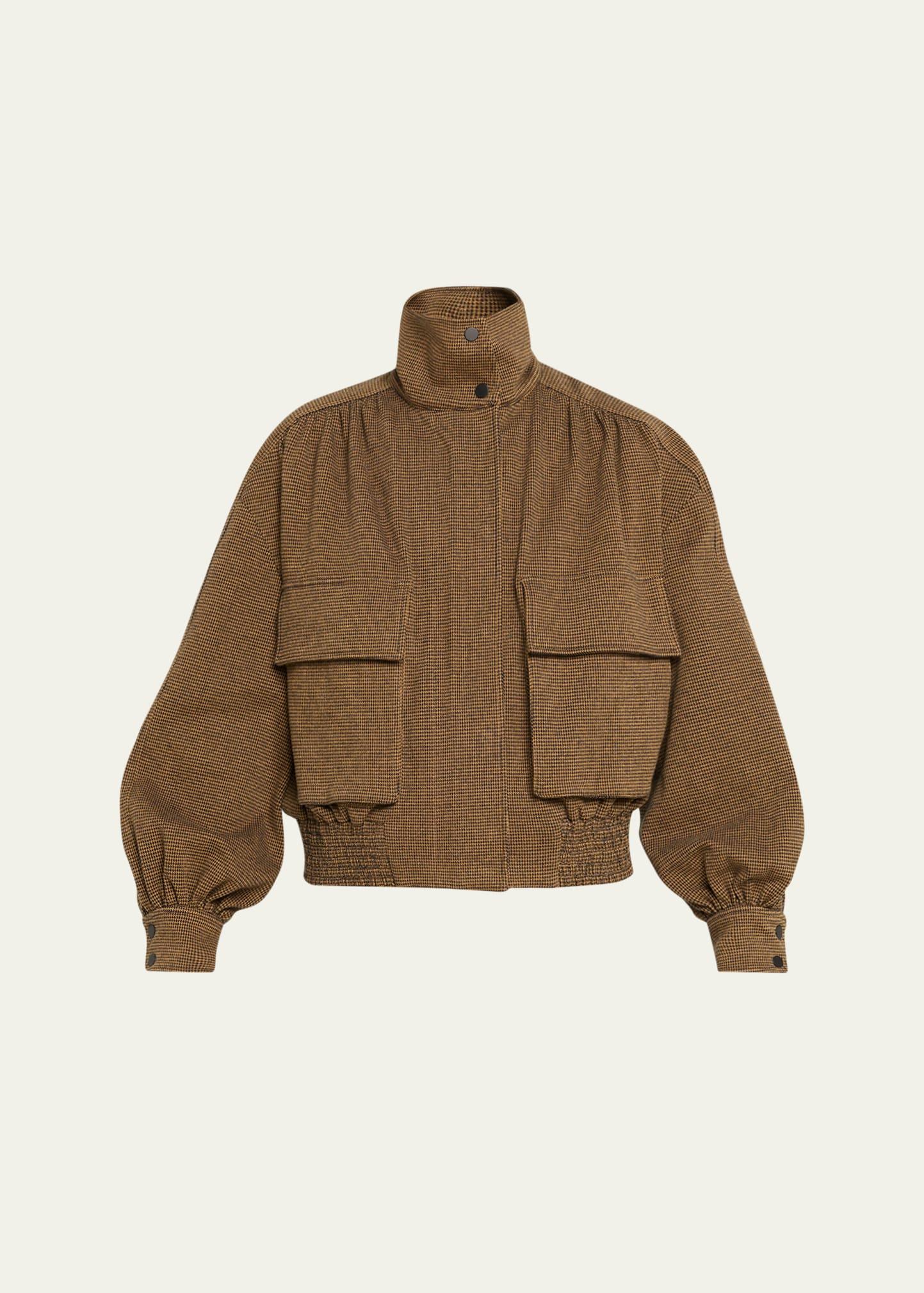 shay oversized houndstooth knit jacket