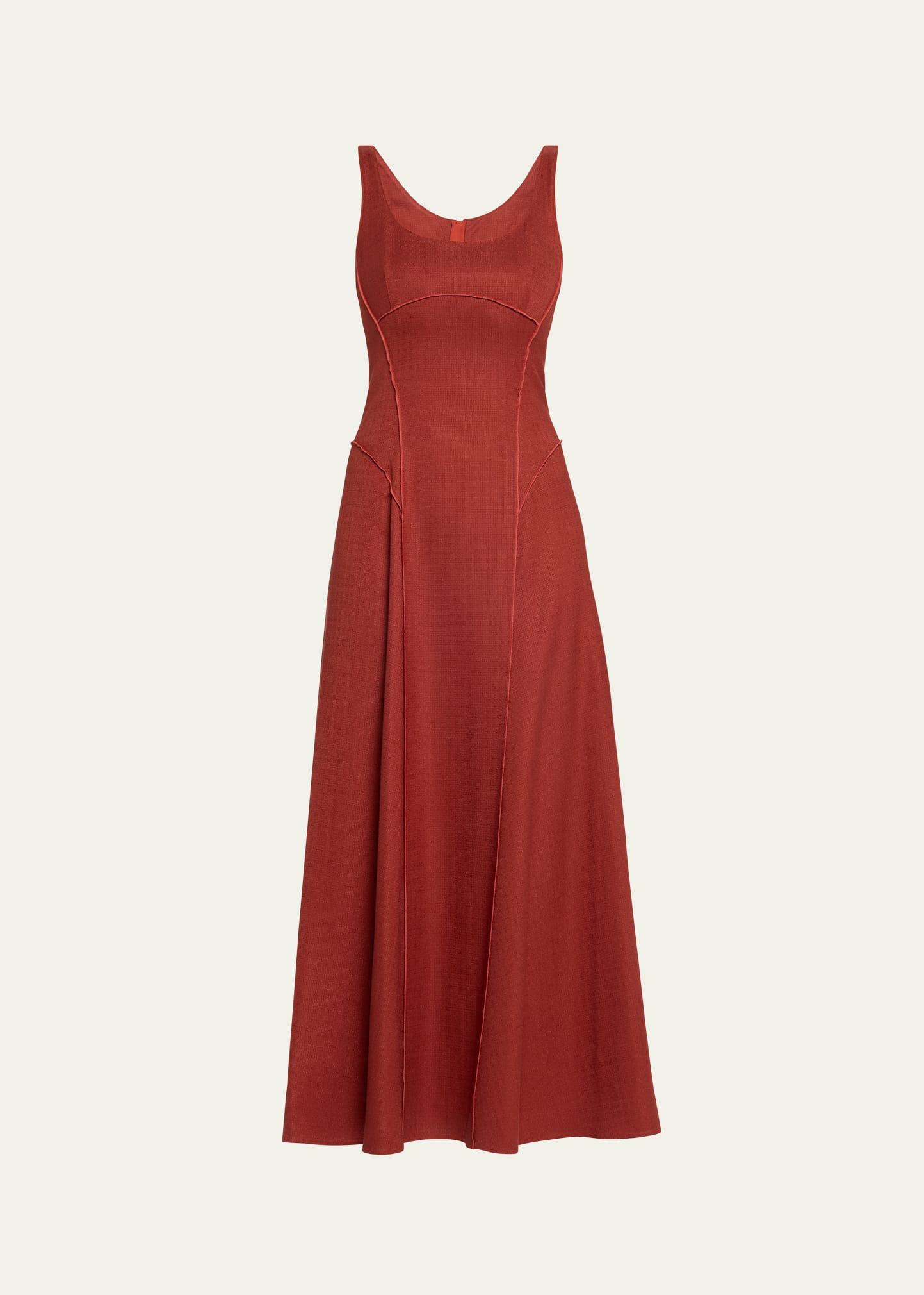 shay sleeveless stretch canvas maxi dress