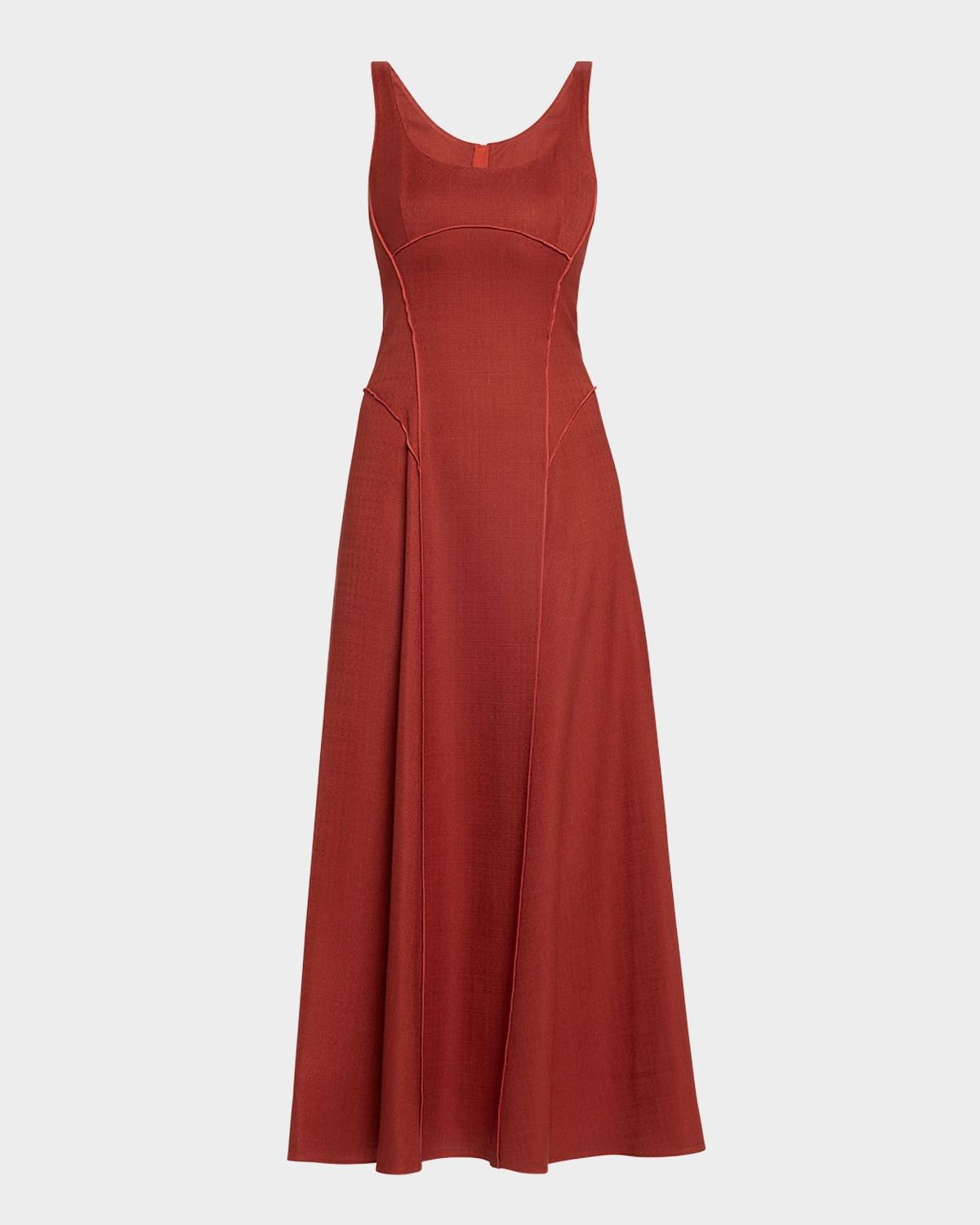shay sleeveless stretch canvas maxi dress