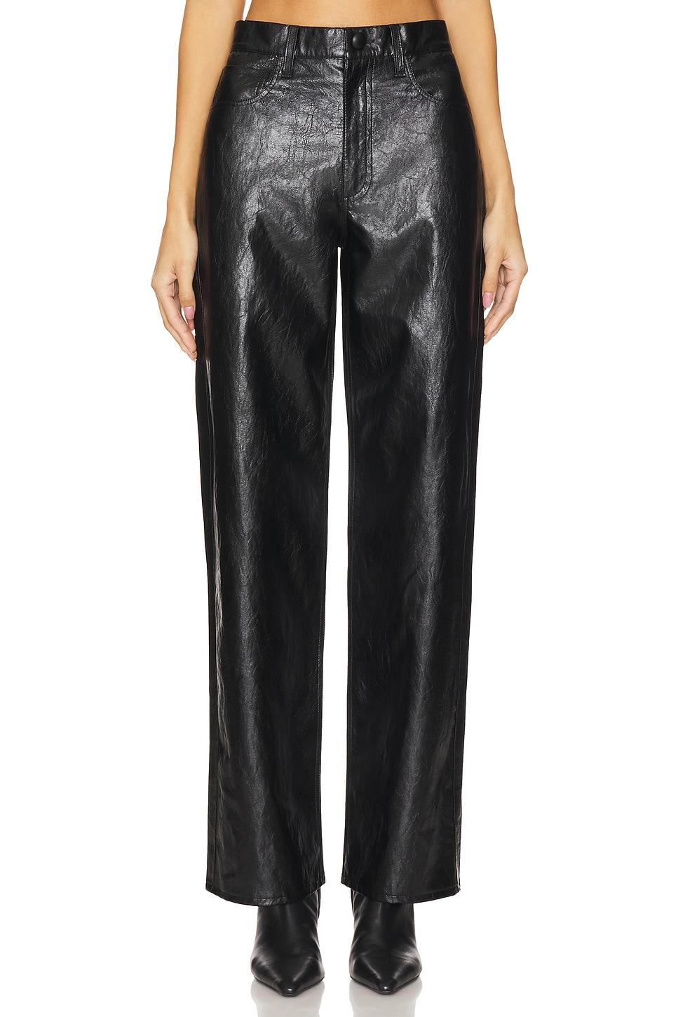 shea faux leather foil pant