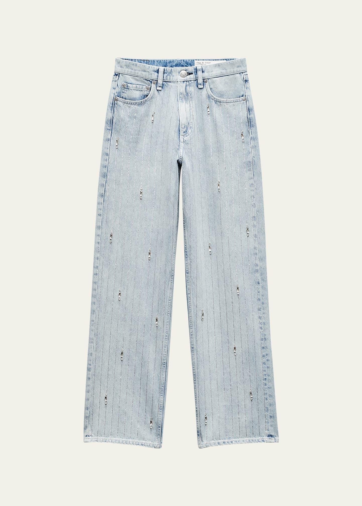 shea high-rise relaxed straight embellished jeans