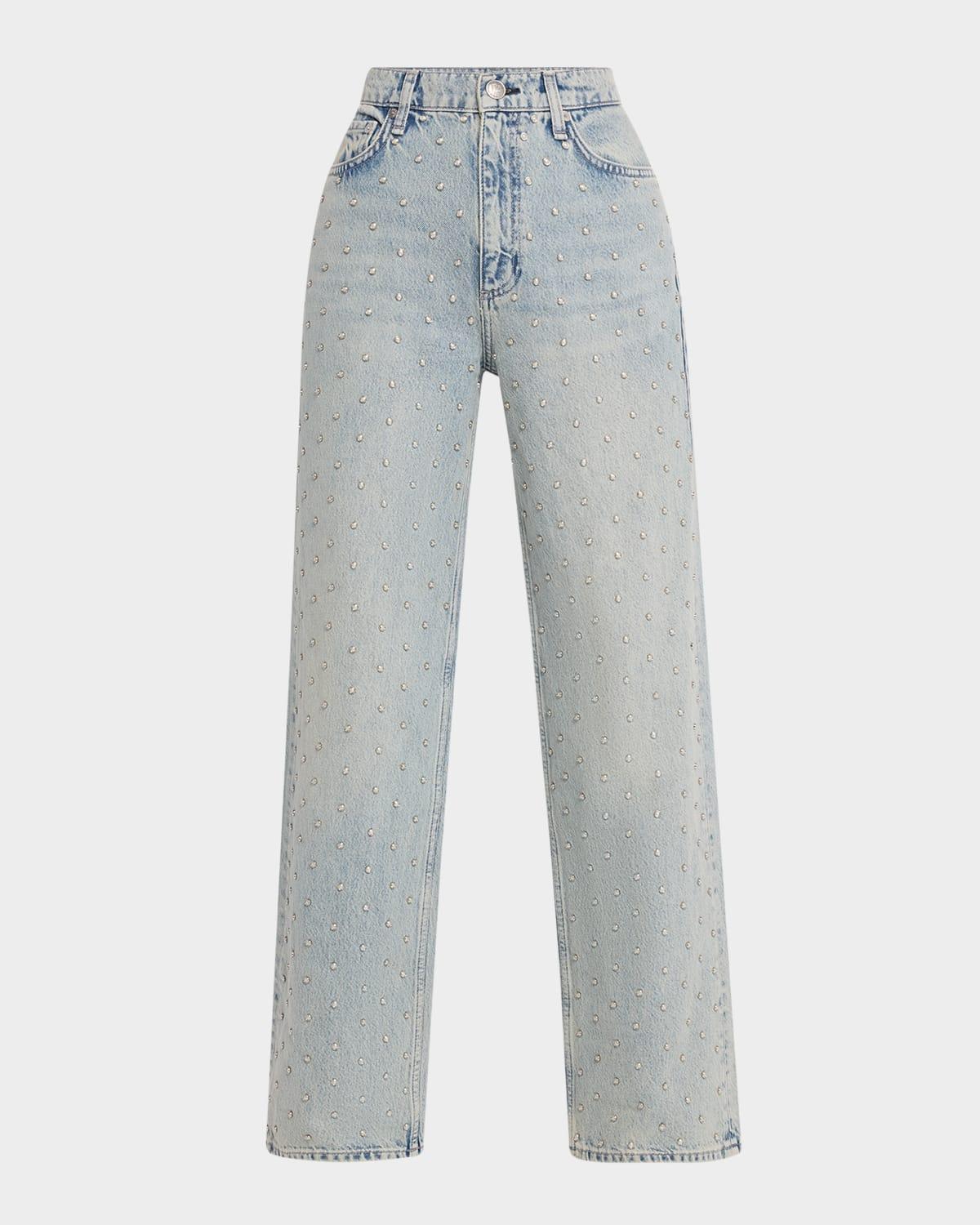 shea high-rise relaxed straight embellished jeans