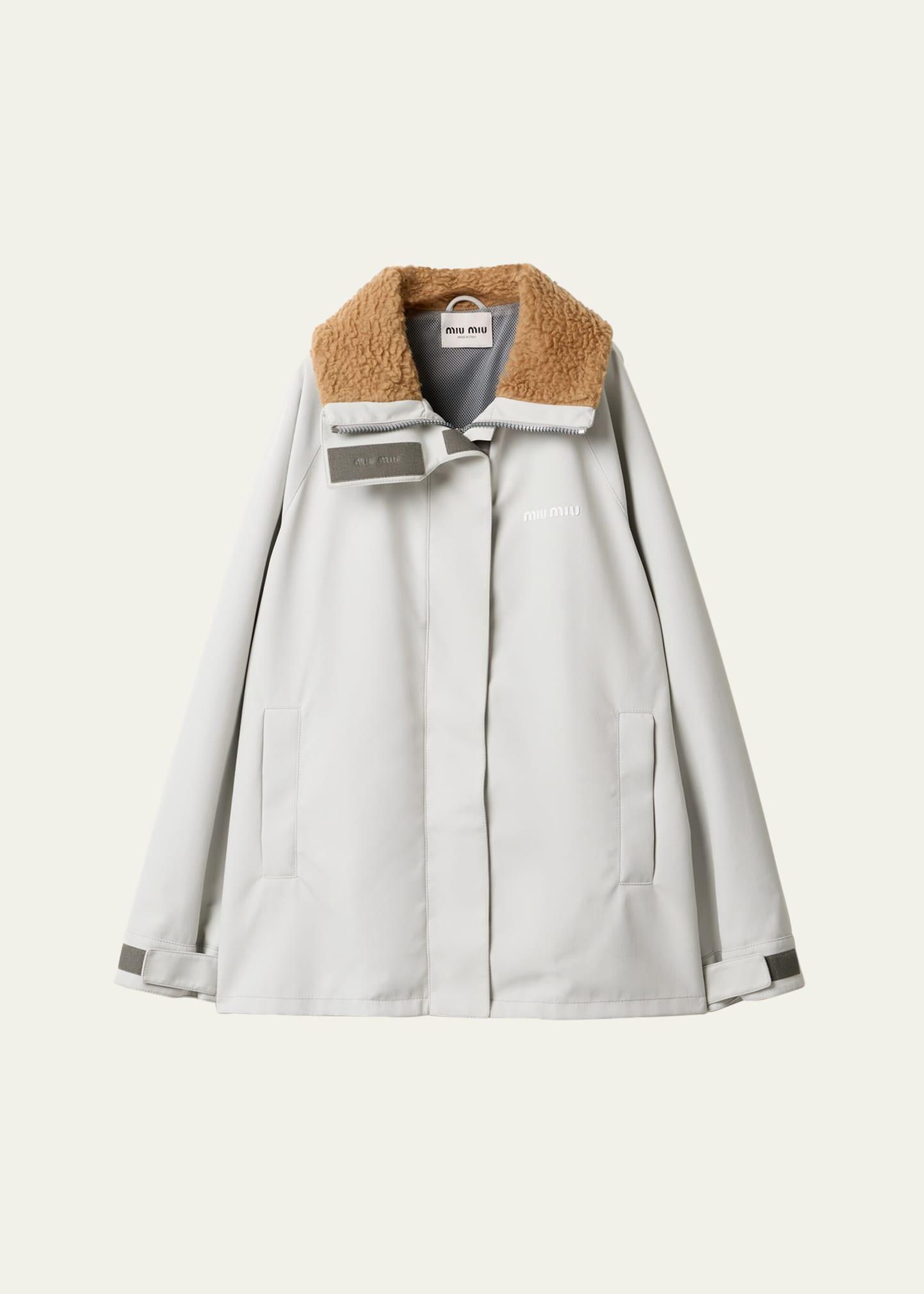 shearling collar oversized jacket