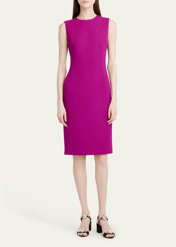 sheath crepe wool dress