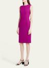 sheath crepe wool dress