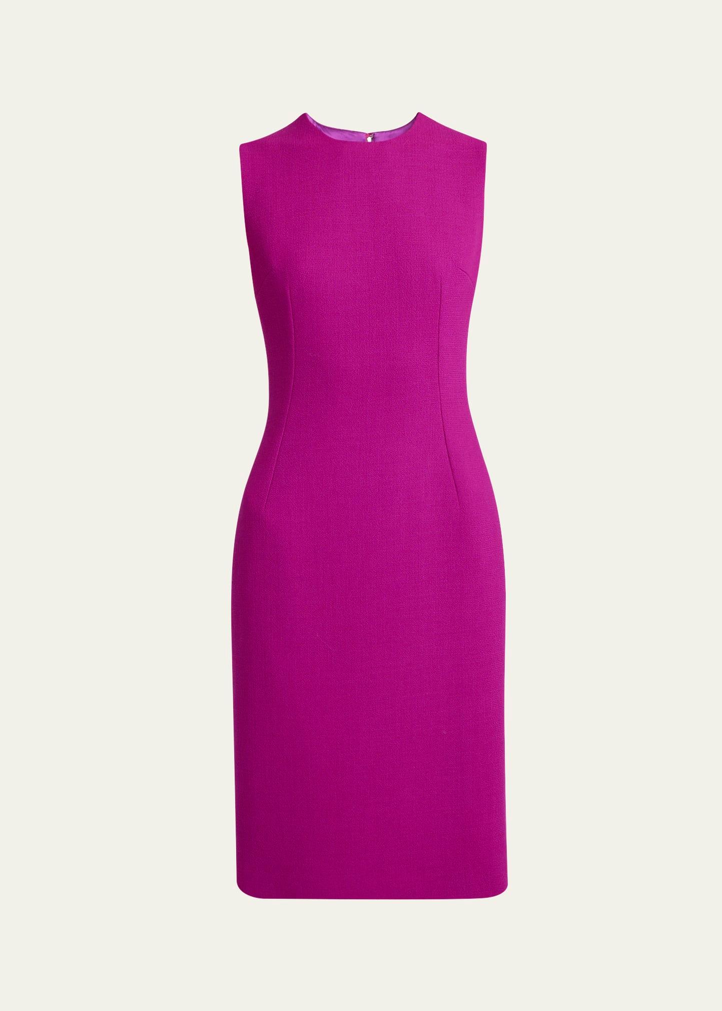sheath crepe wool dress