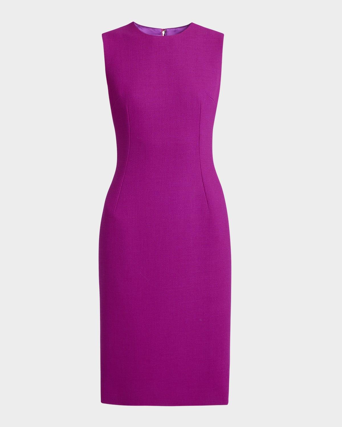 sheath crepe wool dress