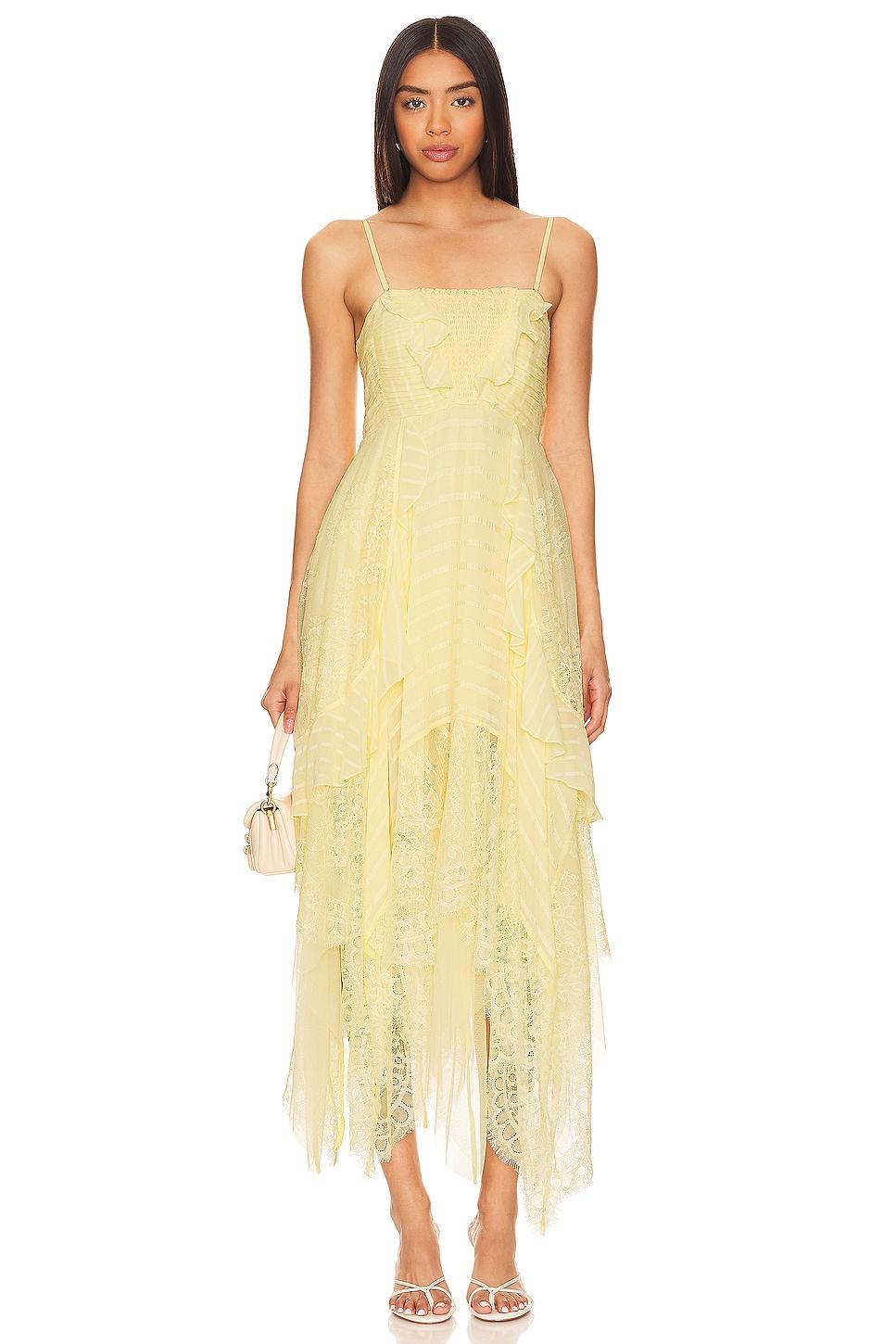 sheer bliss maxi dress in anise flower