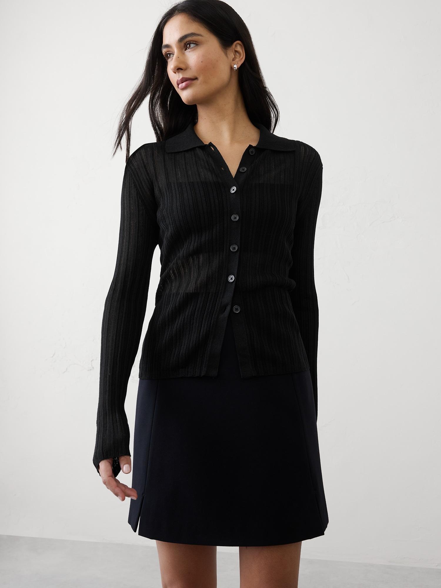 sheer cardigan sweater