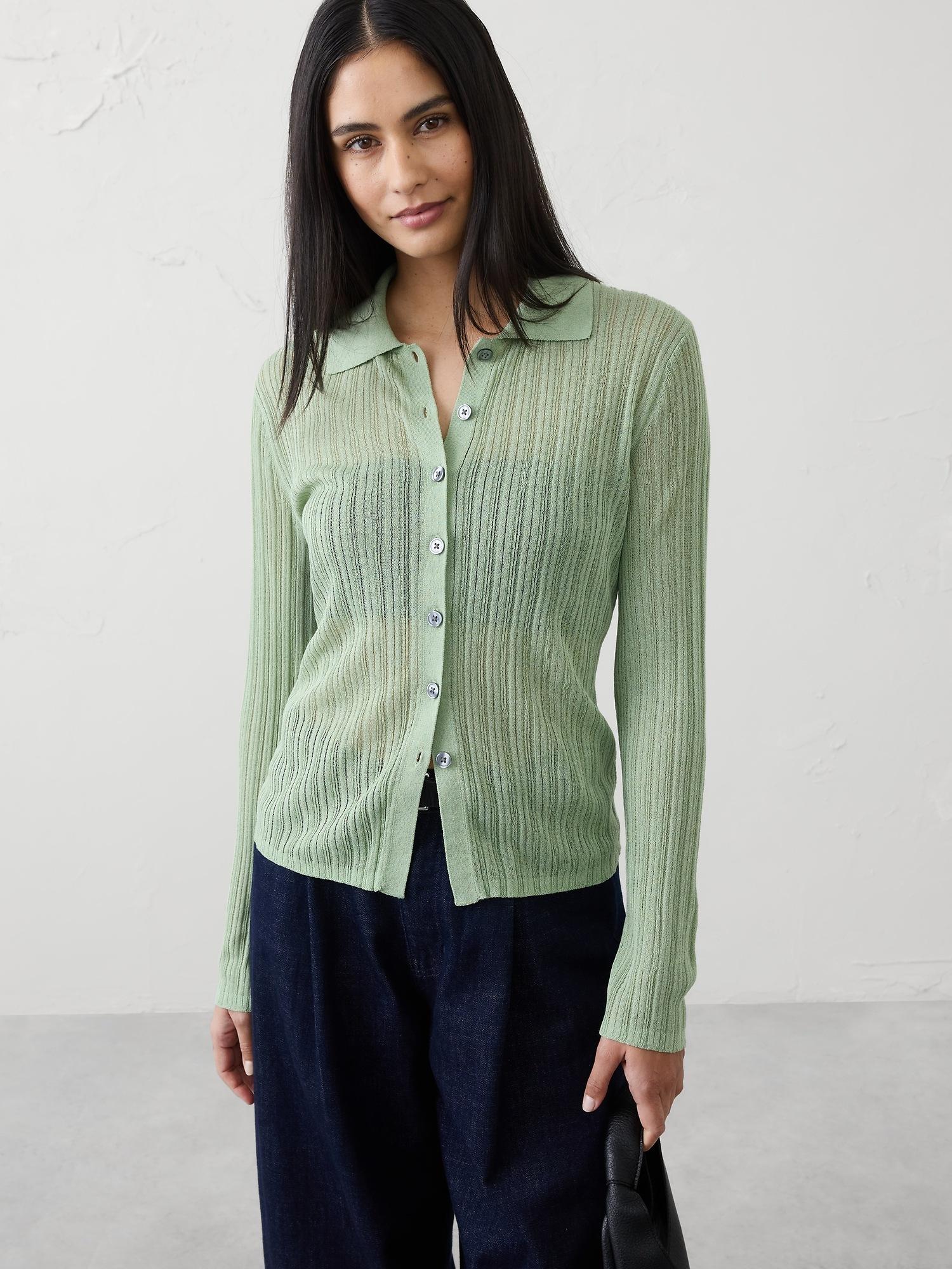 sheer cardigan sweater