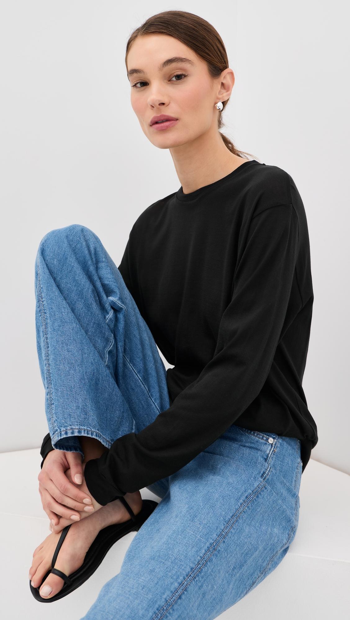 sheer crepe knit tee