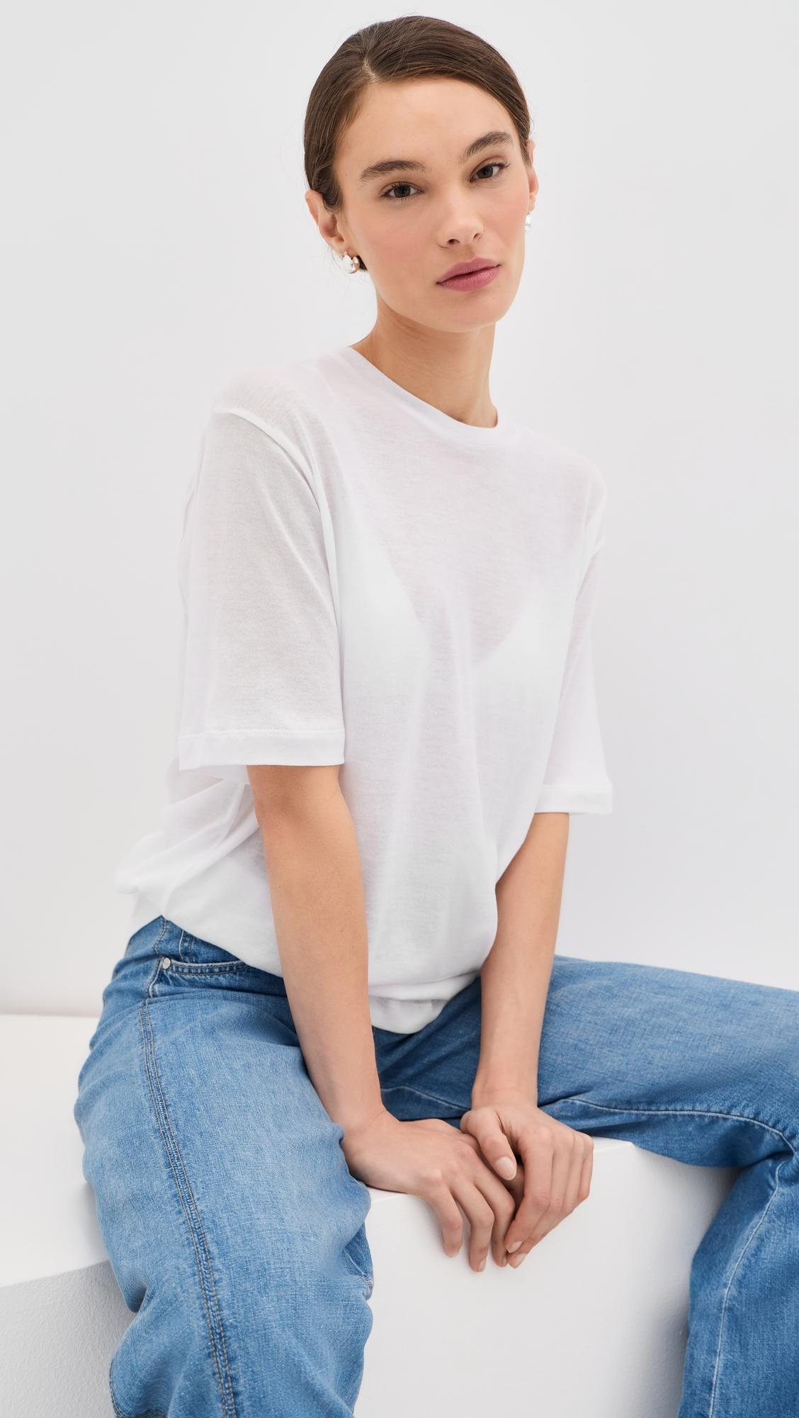 sheer crepe knit tee