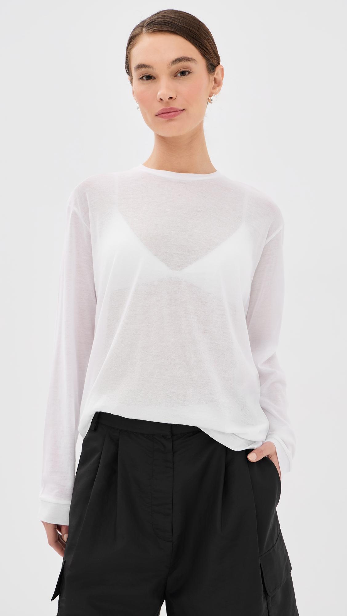 sheer crepe knit tee