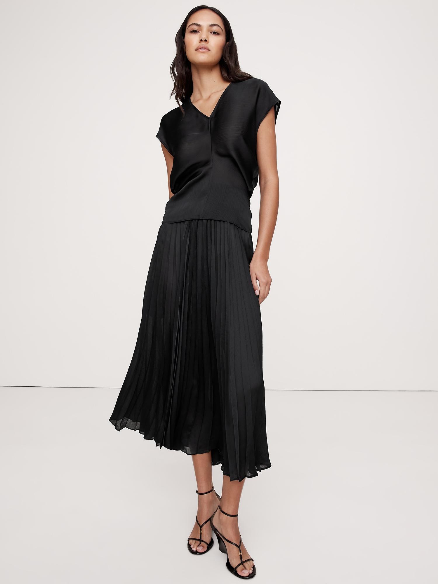 sheer crinkle satin top